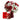 flowers in a red vase with truffles and a greeting card