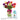 Colorful tulips in vase with chocolates