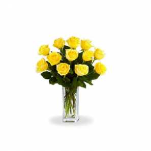12 Long Stemmed Yellow Roses
