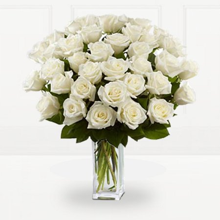 3 Dozen Long Stemmed White Roses 