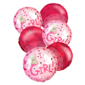 "It's a Girl" Balloon Bouquet (6) 