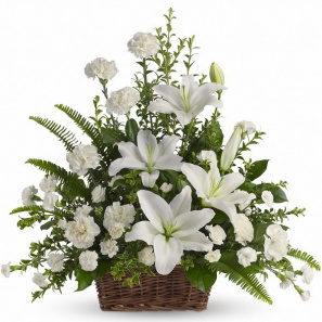 Peaceful White Lilies Basket 